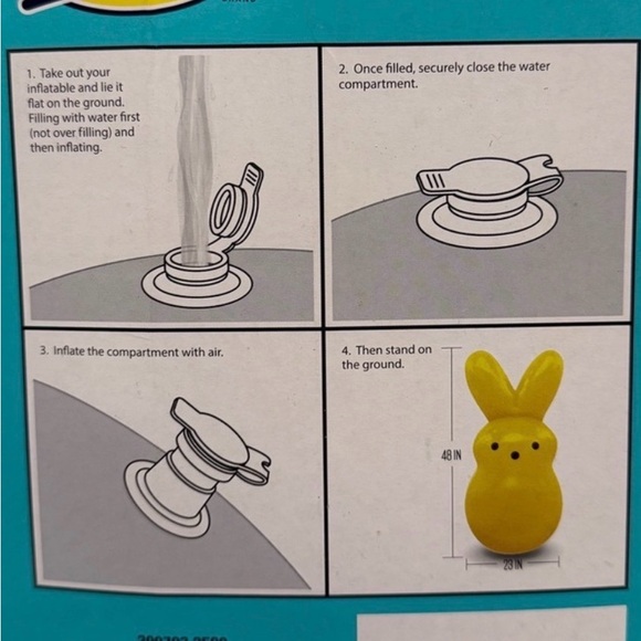 4FT Inflatable YELLOW PEEP Bunny! - Picture 3 of 3